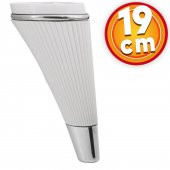 Lüks Mobilya Kanepe Sehpa TV Ünitesi Koltuk Ayağı 19 cm Beyaz Krom Baza Ayak thumbnail 1