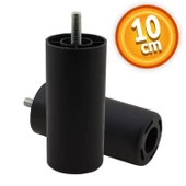 Mobilya Kanepe Koltuk Baza Yükseltme Yükseltici M8 Civatalı Incediş Destek Ayağı Ayakları Siyah 10cm - 1