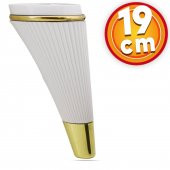 Lüks Mobilya Kanepe Sehpa TV Ünitesi Koltuk Ayağı 19 cm Beyaz Gold Baza Ayak - 1