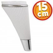 Lüks Mobilya Kanepe Sehpa TV Ünitesi Koltuk Ayağı 15 cm Beyaz Krom Baza Ayak thumbnail 1