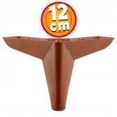 Lüks Mobilya Kanepe Sehpa Puf Koltuk Ayağı 12 cm Kahverengi Ahşap Desenli Baza Ayak - 1