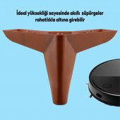 Lüks Mobilya Kanepe Sehpa Puf Koltuk Ayağı 12 cm Kahverengi Ahşap Desenli Baza Ayak - 4