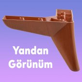Lüks Mobilya Kanepe Sehpa Puf Koltuk Ayağı 12 cm Kahverengi Ahşap Desenli Baza Ayak - 5