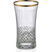 Kcd Antik Altın Kesme El Dekor Yaldızlı 6 Adet Desenli Su ve Meşrubat Bardak Takımı thumbnail 2