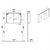 Vitra Core 100 cm Aynalı Üst Modül Aydınlatmalı 66912 - 2