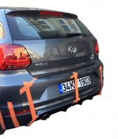 Volkswagen Polo 6R (2015-2017) Makyajlı Arka Tampon Eki - Difüzör (Plastik) - 1