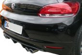 Volkswagen Scirocco (2009-2014) Sağ-Sol Çift Çıkışlı Arka Tampon Eki - Difüzör (Plastik) - 1