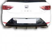 Seat Leon (2017 - 2019)  Çift Çıkış Arka Tampon Eki - Difüzör (Plastik) thumbnail 4