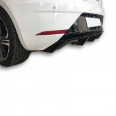 Seat Leon (2017 - 2019)  Çift Çıkış Arka Tampon Eki - Difüzör (Plastik) thumbnail 7