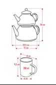 Cam Çaydanlık Ve Cam Kupa Seti Cam Bardak Çay Kahve Takımı (9 parça) - 5