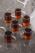 6'LI Borosilikat Isıya Dayanıklı Termısıl Cam Kupa Bardak (6 X 200 ml) - 1