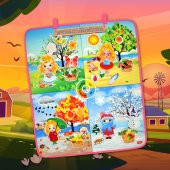 Mevsimleri Öğreniyorum Keçe Cırtlı Duvar Panosu , Eğitici Oyuncak - 9