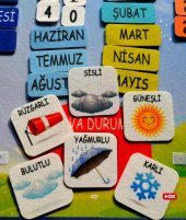 Takvimi Öğreniyorum (2023) Keçe Duvar Panosu , Eğitici Oyuncak - 12