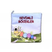 Tox Sevimli Böcekler Kumaş Sessiz Kitap T054 - Bez Kitap , Eğitici Oyuncak , Yumuşak ve Hışırtılı - 6