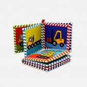 Tox İş Makinaları Kumaş Sessiz Kitap T048 - Bez Kitap , Eğitici Oyuncak ,Yumuşak ve Hışırtılı - 7
