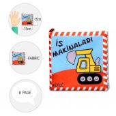 Tox İş Makinaları Kumaş Sessiz Kitap T048 - Bez Kitap , Eğitici Oyuncak ,Yumuşak ve Hışırtılı - 8
