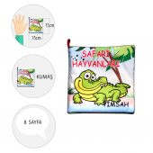 Tox Safari Hayvanları Kumaş Sessiz Kitap T057 - Bez Kitap , Eğitici Oyuncak , Yumuşak ve Hışırtılı - 4