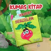 Tox Sebzeler Sessiz Kumaş Kitap T113 - Bez Kitap , Eğitici Oyuncak ,Yumuşak ve Hışırtılı - 2