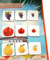Büyük - Küçük Meyve Oyunu Keçe Cırtlı Duvar Panosu , Eğitici Oyuncak - 12