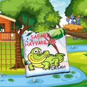 Tox Safari Hayvanları Kumaş Sessiz Kitap T057 - Bez Kitap , Eğitici Oyuncak , Yumuşak ve Hışırtılı - 5