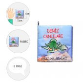 Tox Deniz Canlıları Kumaş Sessiz Kitap T059 - Bez Kitap , Eğitici Oyuncak , Yumuşak ve Hışırtılı - 9