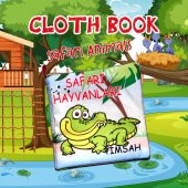 Tox Safari Hayvanları Kumaş Sessiz Kitap T057 - Bez Kitap , Eğitici Oyuncak , Yumuşak ve Hışırtılı - 7