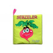 Tox Sebzeler Sessiz Kumaş Kitap T113 - Bez Kitap , Eğitici Oyuncak ,Yumuşak ve Hışırtılı - 6