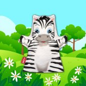 Tox Zebra Vahşi Hayvanlar Keçe El Kukla T126 , Eğitici Oyuncak - 5