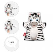 Tox Zebra Vahşi Hayvanlar Keçe El Kukla T126 , Eğitici Oyuncak - 8