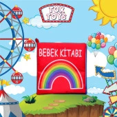 Tox Bebek Renkli Kumaş Sessiz Kitap T061 - Bez Kitap , Eğitici Oyuncak , Yumuşak ve Hışırtılı - 10