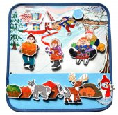 Tox ( Kış ) Keçe Cırtlı Aktivite Sayfası - Çocuk Etkinlik , Eğitici Oyuncak - 1