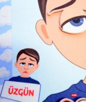 Tox ( Erkek ) Duyguları Öğreniyorum Keçe Cırtlı Aktivite Sayfası - Çocuk Etkinlik , Eğitici Oyuncak - 7