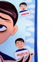 Tox ( Erkek ) Duyguları Öğreniyorum Keçe Cırtlı Aktivite Sayfası - Çocuk Etkinlik , Eğitici Oyuncak - 9