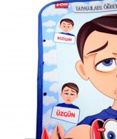 Tox ( Erkek ) Duyguları Öğreniyorum Keçe Cırtlı Aktivite Sayfası - Çocuk Etkinlik , Eğitici Oyuncak - 10