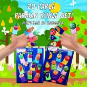 2 Set - 20 Parça Tox Meyveler ve Sebzeler Parmak Kukla T104 T105 - 2
