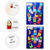 2 Set - 20 Parça Tox Meyveler ve Sebzeler Parmak Kukla T104 T105 - 3