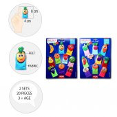 2 Set - 20 Parça Tox Meyveler ve Sebzeler Parmak Kukla T104 T105 - 8