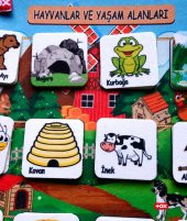 Tox ( Hayvanlar ve Yaşam Alanları ) Keçe Cırtlı Aktivite Sayfası - Çocuk Etkinlik , Eğitici Oyuncak - 10