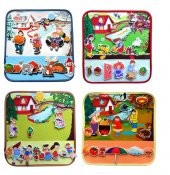 4 Set - 50 Parça Tox Dört Mevsim Keçe Cırtlı Aktivite Sayfası - Çocuk Etkinlik , Eğitici Oyuncak - 1