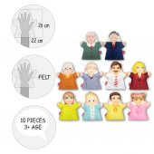 10 Parça Tox Aile Bireyleri El Kukla Set , Eğitici Oyuncak - 9