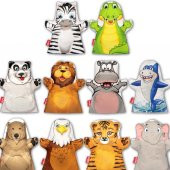 10 Parça Tox Vahşi Hayvanlar El Kukla Set , Eğitici Oyuncak - 10