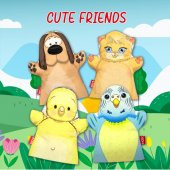 4 Parça Tox Sevimli Dostlarımız Keçe El Kukla Set , Eğitici Oyuncak - 8