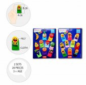 2 Set - 20 Parça Tox Emojiler ve Meyveler Parmak Kukla T106 T105 - 8