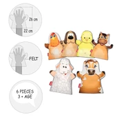 6 Parça Tox Çiftlik Hayvanları Keçe El Kukla Set , Eğitici Oyuncak thumbnail 10