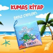 Tox İngilizce Deniz Canlıları Kumaş Sessiz Kitap E122 - Bez Kitap , Eğitici Oyuncak , Yumuşak ve Hışırtılı - 2