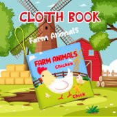 Tox İngilizce Çiftlik Hayvanları Kumaş Sessiz Kitap E119 - Bez Kitap , Eğitici Oyuncak , Yumuşak ve Hışırtılı - 7