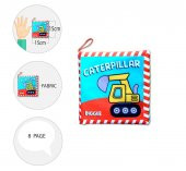 Tox İngilizce İş Makinaları Kumaş Sessiz Kitap E118 - Bez Kitap , Eğitici Oyuncak , Yumuşak ve Hışırtılı - 9