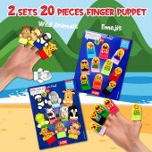 2 Set - 20 Parça Tox Emojiler ve Vahşi Hayvanlar Parmak Kukla T106 T781 - 7