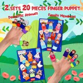 2 Set - 20 Parça Tox Evcil Hayvanlar ve Aile Bireyleri Parmak Kukla T772 T752 - 7
