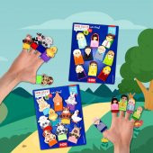 2 Set - 20 Parça Tox Evcil Hayvanlar ve Aile Bireyleri Parmak Kukla T772 T751 - 5